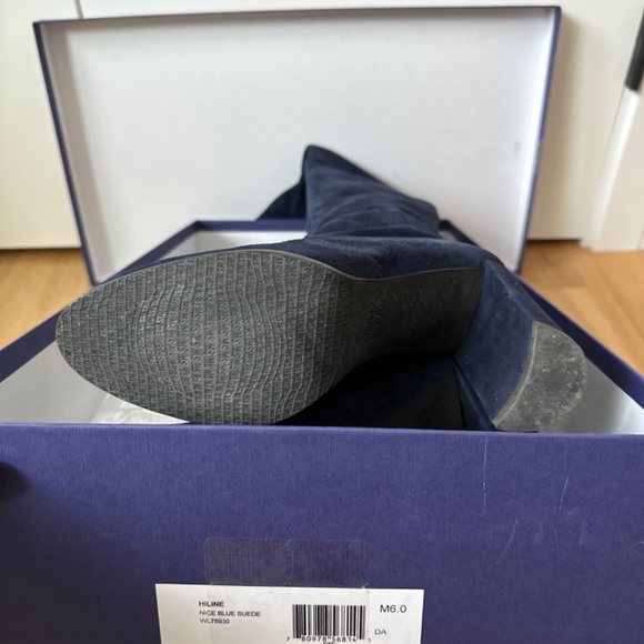 Stuart Weitzman Hiline Boots in Nice Blue Suede - Picture 3 of 9